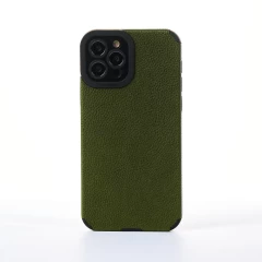 Husa iPhone 12 Pro Casey Studios Grained Leather - Verde Verde