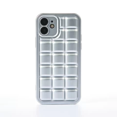 Husa iPhone 12 Casey Studios Squared Up - Negru Silver 