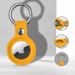 Husa Airtag Piele Casey Studios - Yellow Yellow