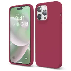 Husa iPhone 14 Pro Max Casey Studios Premium Soft Silicone Burgundy 