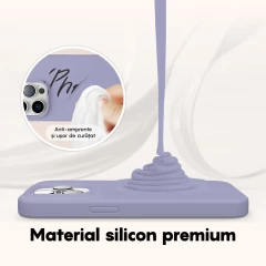 Husa iPhone 14 Casey Studios Premium Soft Silicone Light Lilac