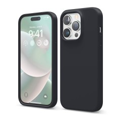 Husa iPhone 14 Pro Casey Studios Premium Soft Silicone - Negru