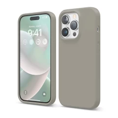 Husa iPhone 14 Pro Casey Studios Premium Soft Silicone - Lilac Gray 