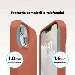 Husa iPhone 14 Plus Casey Studios Premium Soft Silicone Orange Red