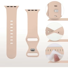 Curea Apple Watch 1/2/3/4/5/6/7/8/SE/Ultra - 42/44/45/49 MM Silicone Sport Loop Casey Studios, din Silicon Casey Studios - Pink Sand Pink Sand