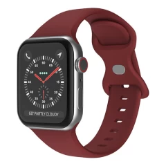Curea Apple Watch 1/2/3/4/5/6/7/8/SE/Ultra - 42/44/45/49 MM Silicone Sport Loop Casey Studios, din Silicon Casey Studios - Wine Red Wine Red