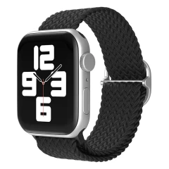 Curea Apple Watch 1/2/3/4/5/6/7/8/SE/Ultra - 42/44/45/49 MM Braided Loop Ajustabila Casey Studios, din Material Textil Casey Studios - Charcoal Black 