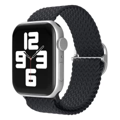 Curea Apple Watch 1/2/3/4/5/6/7/8/SE/Ultra - 42/44/45/49 MM Braided Loop Ajustabila Casey Studios, din Material Textil Casey Studios - Charcoal Charcoal
