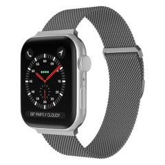 Curea Apple Watch 1/2/3/4/5/6/7/8/SE/Ultra - 42/44/45/49 MM Milanese Dual Loop Casey Studios, Metalica Casey Studios - Silver