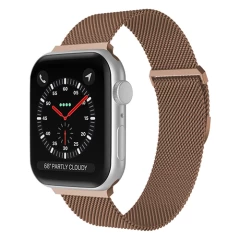 Curea Apple Watch 1/2/3/4/5/6/7/8/SE/Ultra - 42/44/45/49 MM Milanese Dual Loop Casey Studios, Metalica Casey Studios - Dark Gray Rose Gold 