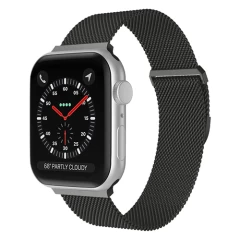 Curea Apple Watch 1/2/3/4/5/6/7/8/SE/Ultra - 42/44/45/49 MM Milanese Dual Loop Casey Studios, Metalica Casey Studios - Dark Gray Dark Gray