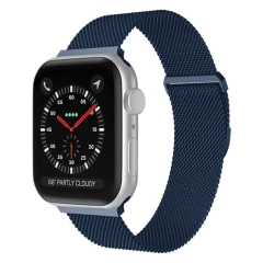 Curea Apple Watch 1/2/3/4/5/6/7/8/SE/Ultra - 42/44/45/49 MM Milanese Dual Loop Casey Studios, Metalica Casey Studios - Dark Gray Blue 