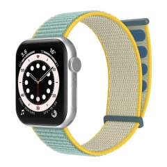 Curea Apple Watch 1/2/3/4/5/6/7/8/SE/Ultra 42/44/45/49 MM Nylon Sport Loop Casey Studios, din Material Textil Casey Studios - Bright Sunny Bright Sunny