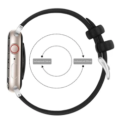 Curea Apple Watch 1/2/3/4/5/6/7/8/SE - 38/40/41 MM Premium din Piele Naturala Casey Studios Casey Studios - Negru Negru | Alb