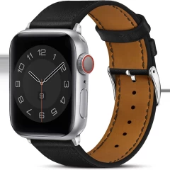 Curea Apple Watch 1/2/3/4/5/6/7/8/SE/Ultra - 42/44/45/49 MM Premium din Piele Naturala Casey Studios Casey Studios - Negru Negru