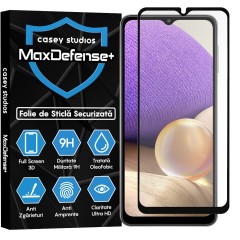 Folie Sticla CASEY STUDIOS pentru Samsung Galaxy A32 5G / A12 NACHO / A12 / M12 / A02 / F12 / M02, Full Glue, Duritate Militara, Ultra HD, Protectie Profesionala Ecran 3D, Anti Zgarieturi, Anti Amprente, Anti Socuri, Margini Negre
