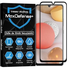 Folie Sticla CASEY STUDIOS pentru Samsung Galaxy A42 5G, Full Glue, Duritate Militara, Ultra HD, Protectie Profesionala Ecran 3D, Anti Zgarieturi, Anti Amprente, Anti Socuri, Margini Negre Negru