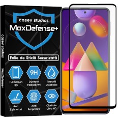 Folie Sticla CASEY STUDIOS pentru Samsung Galaxy M31S, Full Glue, Duritate Militara, Ultra HD, Protectie Profesionala Ecran 3D, Anti Zgarieturi, Anti Amprente, Anti Socuri, Margini Negre